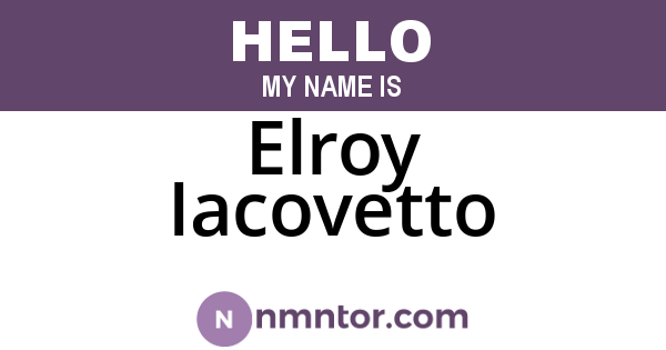 Elroy Iacovetto
