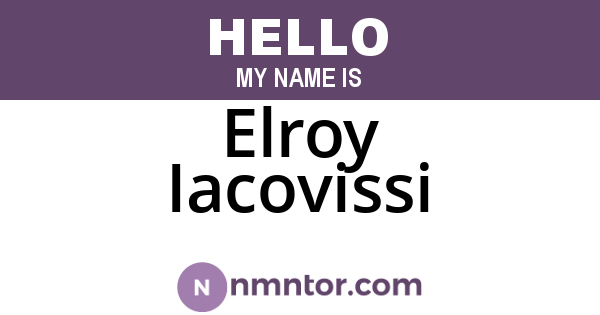 Elroy Iacovissi