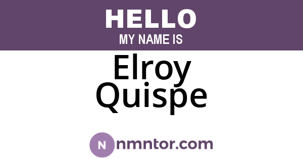Elroy Quispe