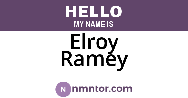 Elroy Ramey