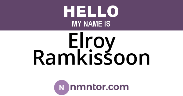 Elroy Ramkissoon