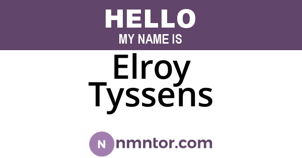 Elroy Tyssens