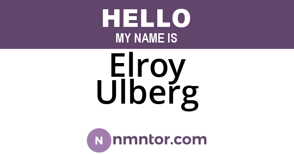 Elroy Ulberg