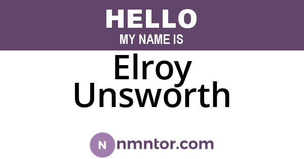 Elroy Unsworth