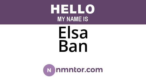 Elsa Ban