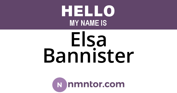 Elsa Bannister