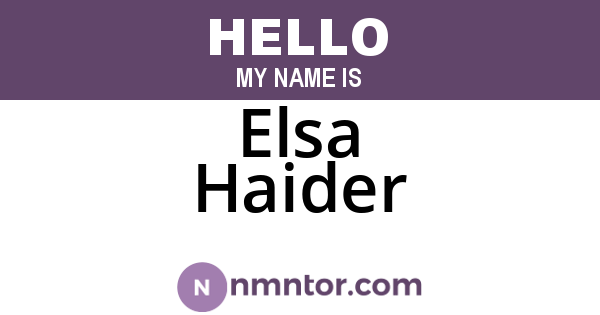 Elsa Haider