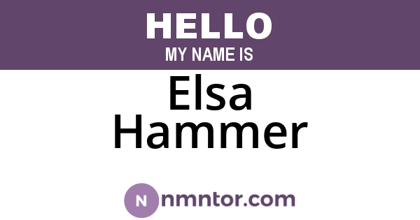 Elsa Hammer