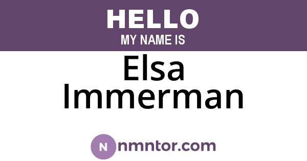 Elsa Immerman