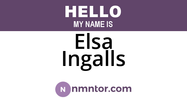 Elsa Ingalls
