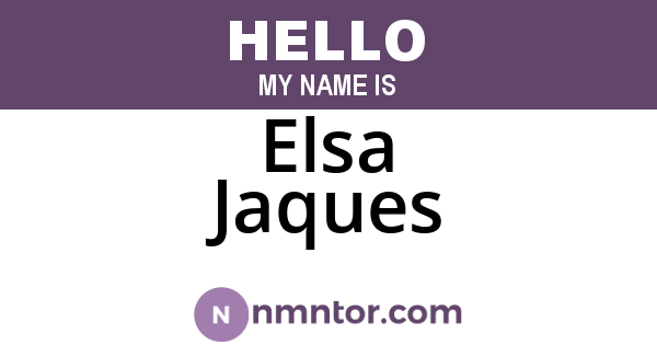 Elsa Jaques