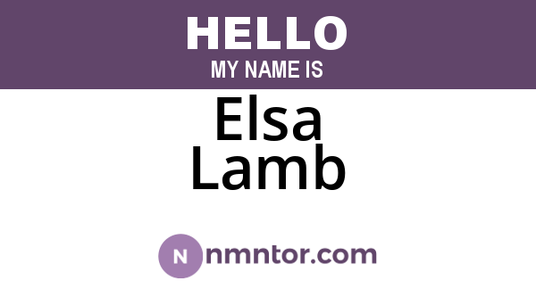 Elsa Lamb