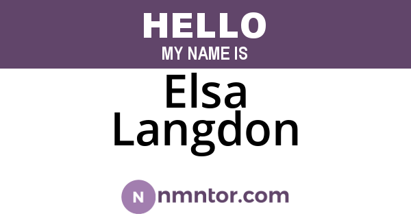 Elsa Langdon