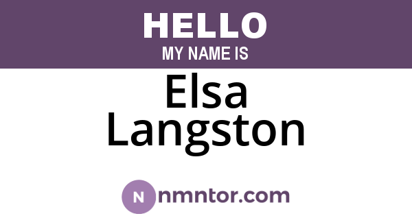 Elsa Langston