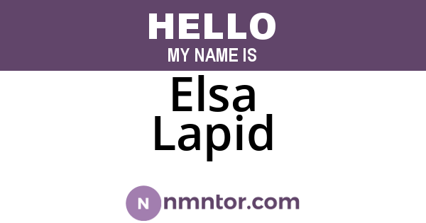 Elsa Lapid
