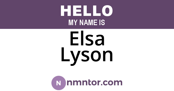 Elsa Lyson