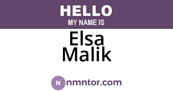 Elsa Malik