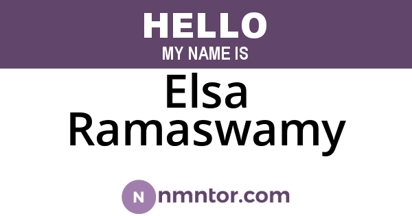 Elsa Ramaswamy