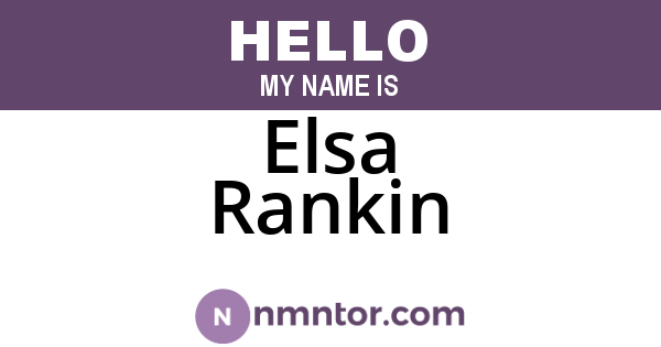 Elsa Rankin