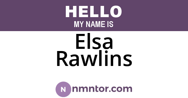 Elsa Rawlins