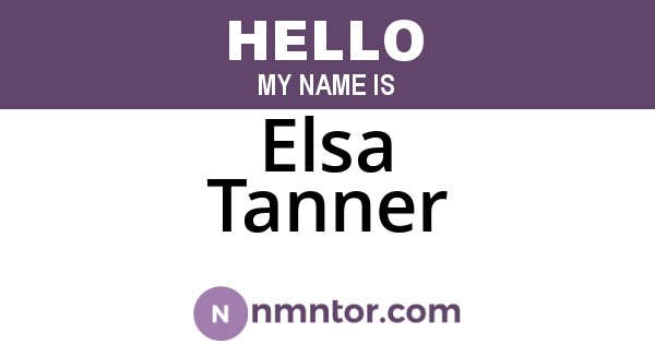 Elsa Tanner