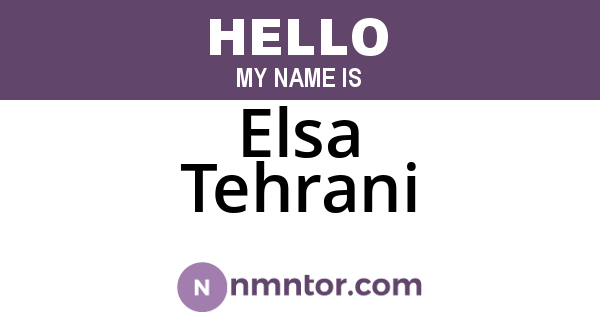 Elsa Tehrani