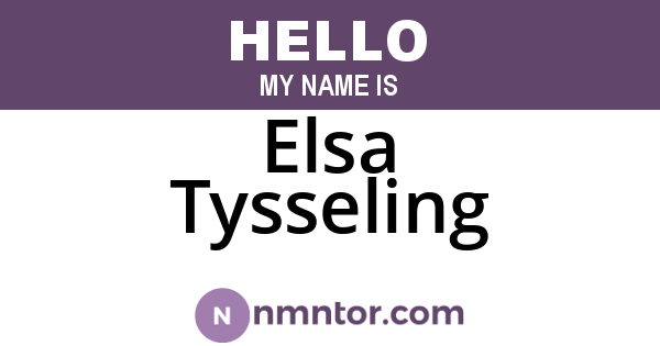 Elsa Tysseling