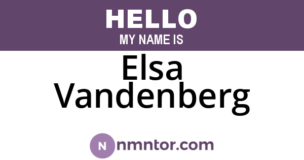 Elsa Vandenberg