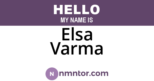 Elsa Varma