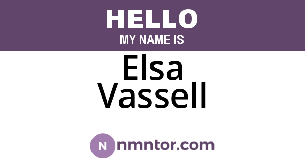 Elsa Vassell
