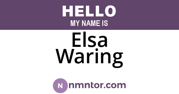 Elsa Waring