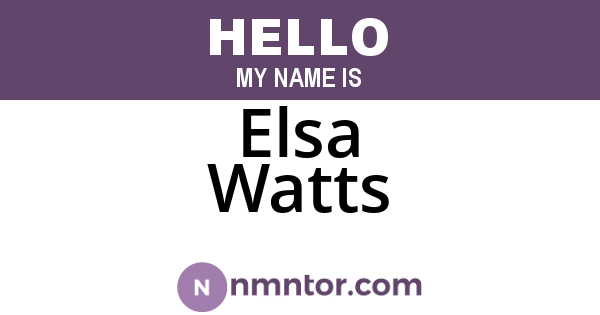 Elsa Watts