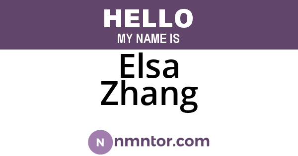 Elsa Zhang