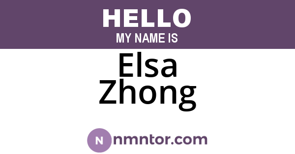 Elsa Zhong