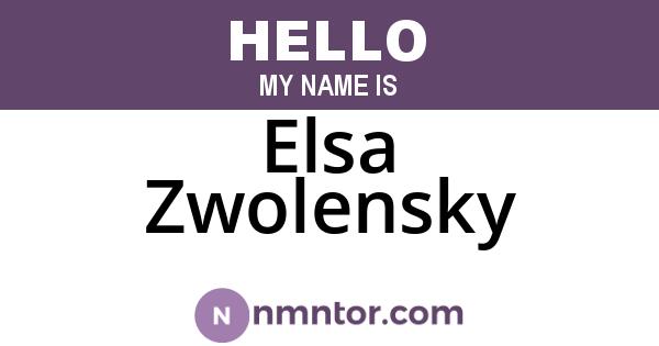 Elsa Zwolensky