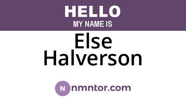 Else Halverson