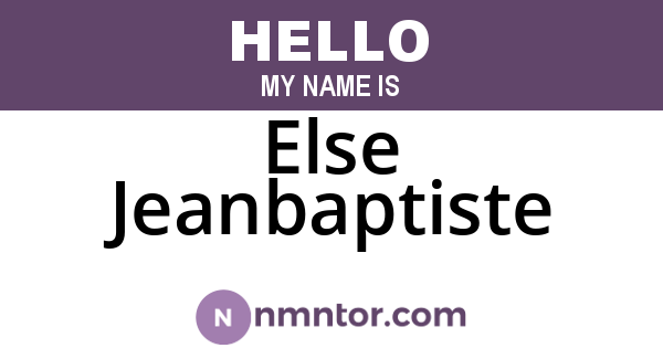 Else Jeanbaptiste