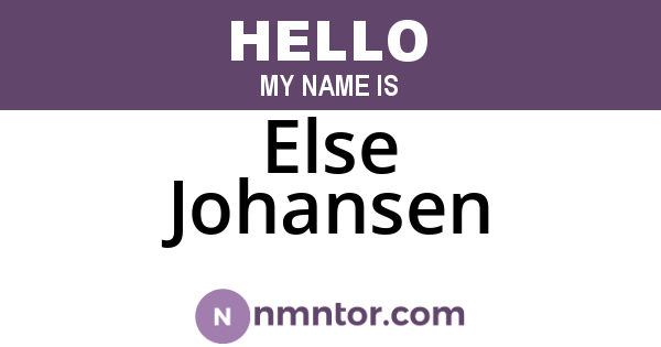Else Johansen