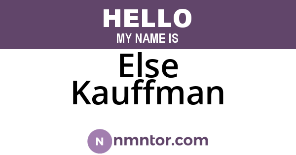 Else Kauffman