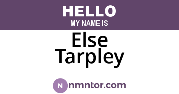 Else Tarpley