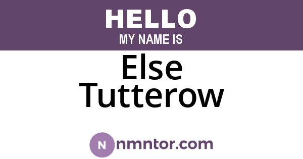 Else Tutterow