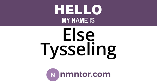 Else Tysseling