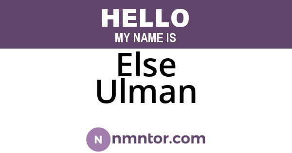 Else Ulman