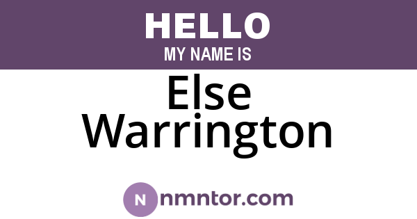 Else Warrington