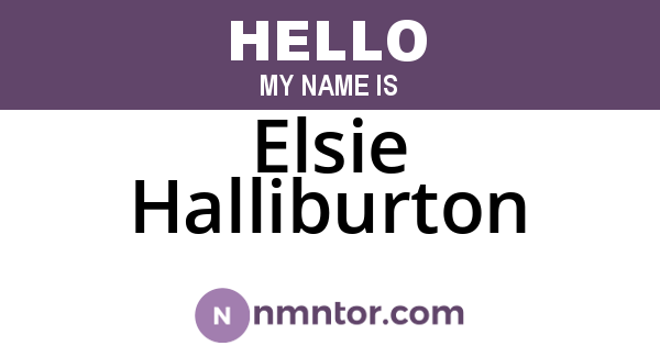 Elsie Halliburton