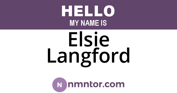 Elsie Langford