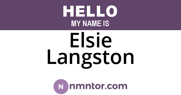 Elsie Langston