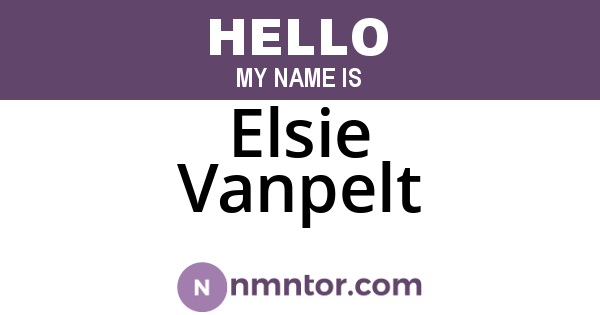 Elsie Vanpelt