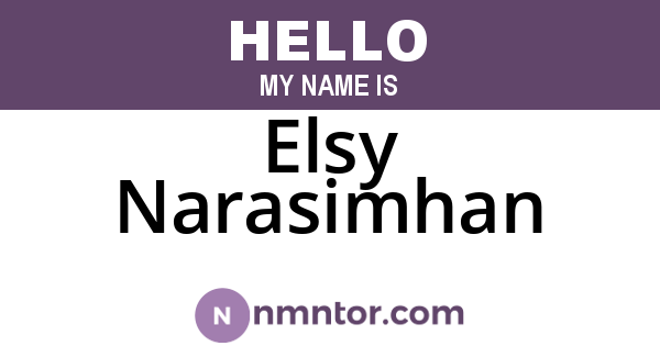 Elsy Narasimhan