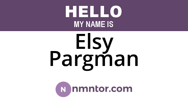 Elsy Pargman